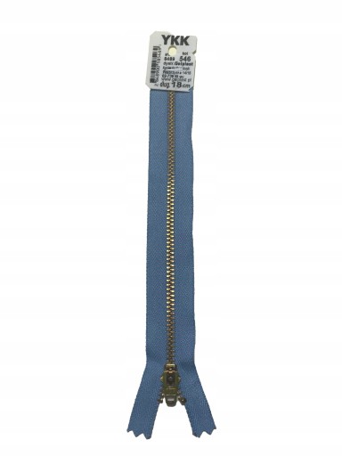 YKK kovový zips 18cm na modrozlaté nohavice