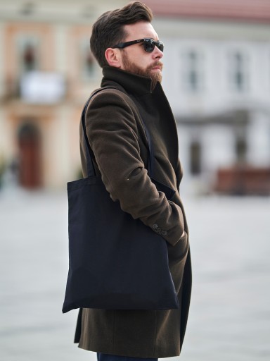 Čierna bavlnená taška EKO nákupný komfort FASHION