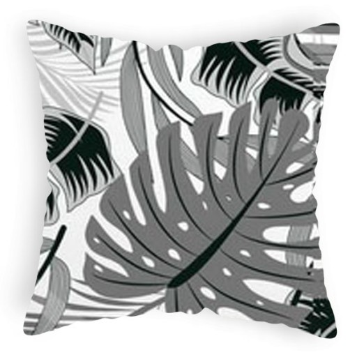 Bavlnená obliečka na vankúš 40x40 cm, sivá so vzormi monstera