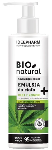 Hydratačná a upokojujúca telová emulzia s BioNatural konopným olejom 400 ml