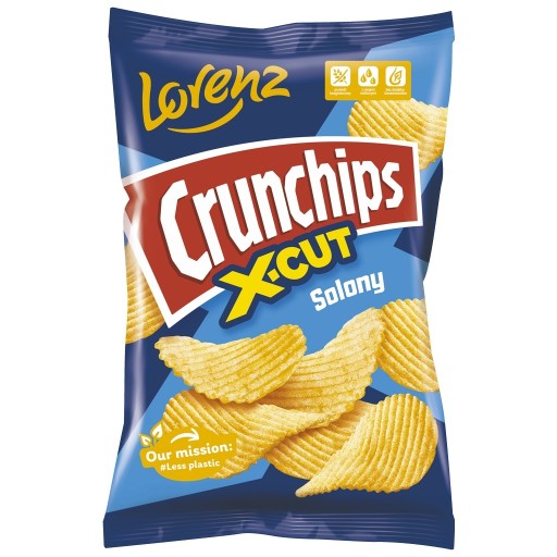 CRUNCHIPS Vlnité chrumky X-CUT soľ solené Classic 140g LORENZ