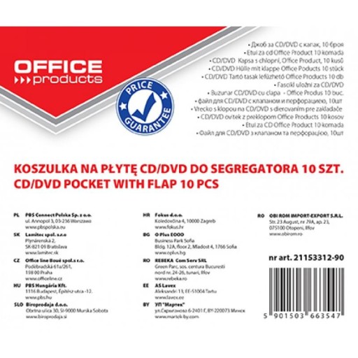KANCELÁRSKE PRODUKTY CD/DVD obálky na vloženie PP 1