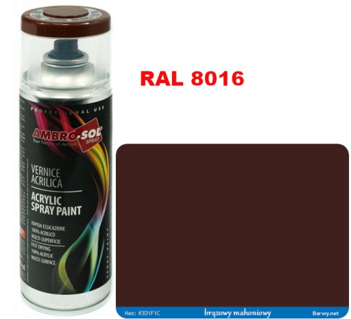 RAL 8016 AKRYLOVÝ LAK SPREJ hnedý LESK 1233