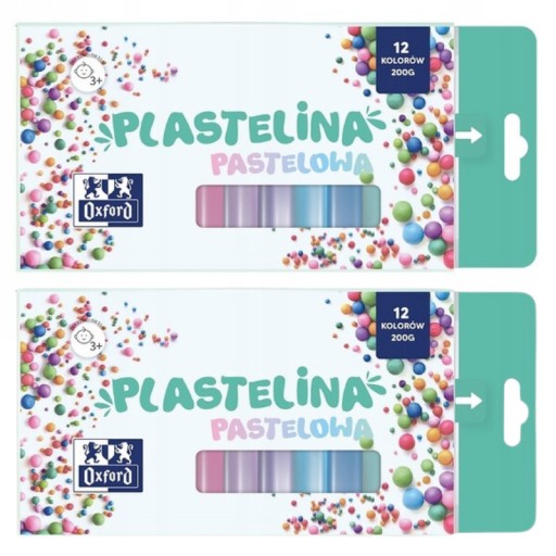 PASTEL Oxford školská plastelína pre deti 12 farieb - 2 ks
