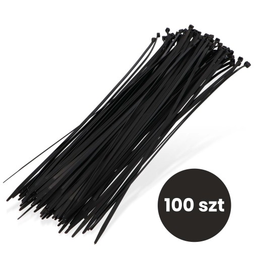 100x sťahovacie pásky Káblové pásky Zipsy 4,8 x 450 mm Silné UV sťahovacie pásky