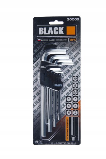 SADA 9 ks PC BLACK CRV imbusových kľúčov