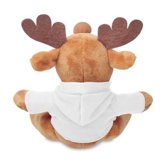 MASKOT MEDVEĎ, VIANOČNÝ SOB V TRIČKE, 15,5 cm, biele tričko