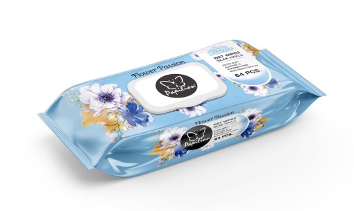 PAPILION FLOWER PASSION BLUE VLHČENÉ Utierky KVETOVÁ VÔŇA 64 ks