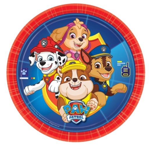 Paw Patrol Eco papierové taniere - 23 cm - 8 kusov