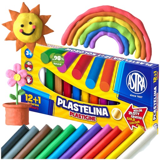 Plastelína 13 farieb (12+1 zadarmo) Astra.