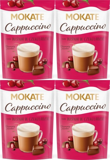 Kávový nápoj Káva Cappuccino Čerešňa v čokoláde 110g Mokate pena 4x