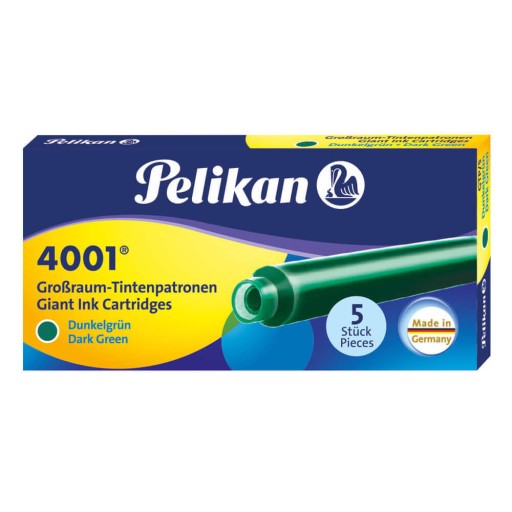 Dlhé zelené náplne do plniaceho pera Pelikan