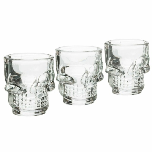 3 POHÁRE NA VODKU tinktúrne poháre Lebka