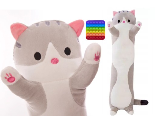 MASKOT DLHÝ VANKÚŠ PRE MAČIATKU MASKOT 50CM XL MÄKKÝ PLYŠOVÝ HRAČKA DLHÝ