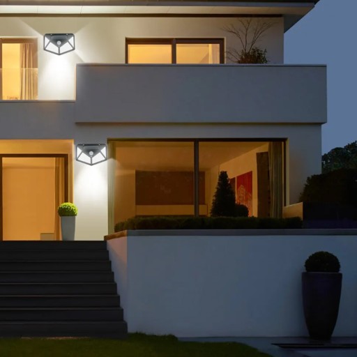 HALOGÉNOVÁ LED SOLARNÁ LAMPA, SÚMRAK POHYBOVÝ SENZOR, ZÁHRADNÁ FASÁDA
