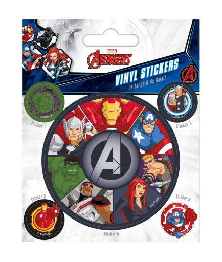 Nálepky pre kamaráta Avengers Set 10x12,5 cm 5 ks Značkové nálepky