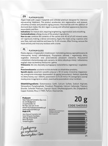 APIS PLATINUM GLOSS Maska na riasy s meďnatým tripeptidom niacínamidom 20g