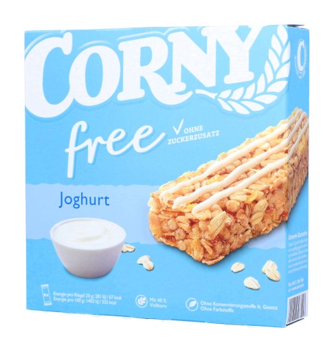 CORNY tyčinka BEZ CUKRU Prírodný jogurt 6 kusov DE