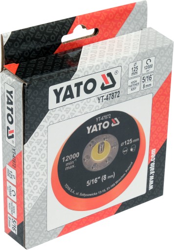 LEŠTIČKA 125MM DISK NA VELCRO, 5/16'' YATO