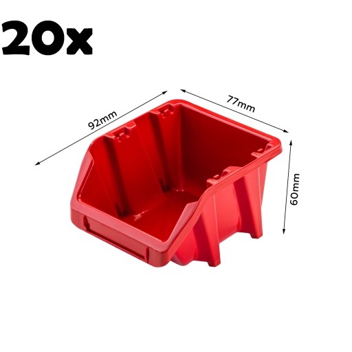 20 skladových kontajnerov 77x92x60 mm dielňa