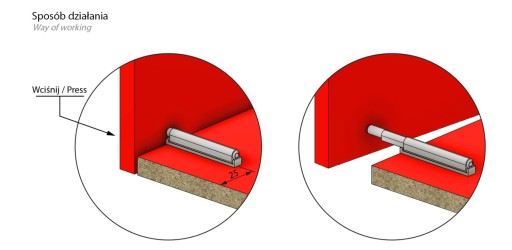 PUSH TO OPEN zátka na nábytok, biela, zátka do skrinky