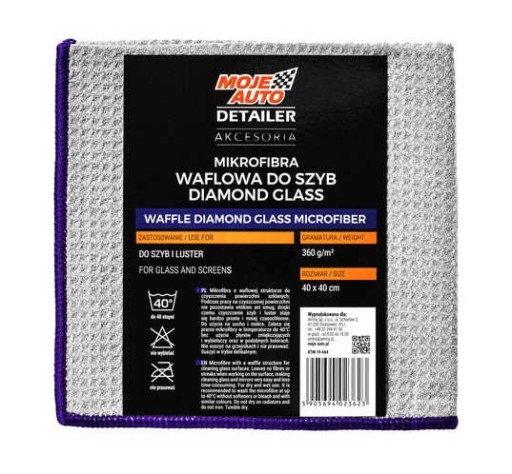 MY CAR Waffle mikrovlákno na okná DIAMANTOVÉ SKLO 370G 40x40cm