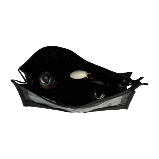 Kozmetická taštička s okienkom, veľká, 1 ks, čierna