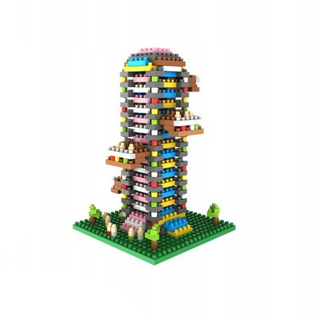 NAJMENŠIE BLOKY ARCHITEKTURA BUNGEE TOWER MINI BUDOVA 320 EL