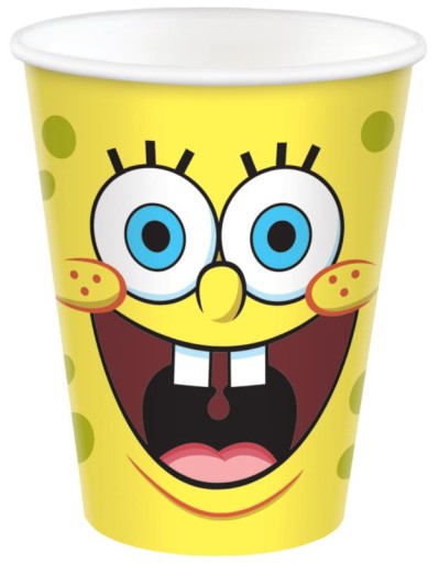 SUPER Sponge Bob 582627 narodeninové poháre 8 ks.