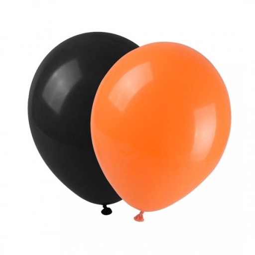 HALLOWEENSKÉ BALÓNY ČIERNA ORANŽOVÁ 24cm 12 kusov