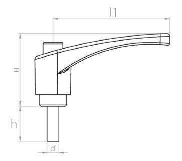 Upínacia páka oranžová 63mm so skrutkou M8x50
