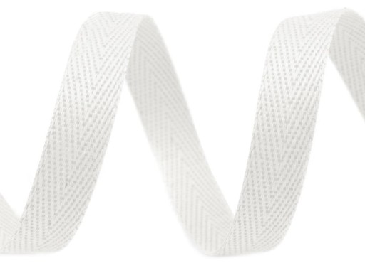Bavlnená stuha rybie kosti 15 mm biela stuha