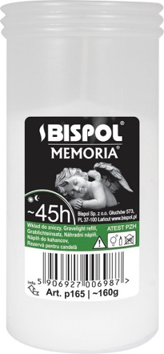 Parafínové vložky 1 ks. biela cca 2 dni 12cm PL