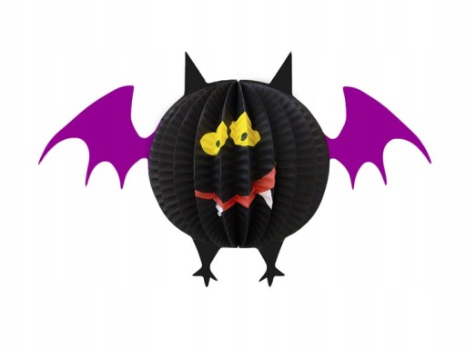 Halloweenska dekorácia Papierový netopier 28 cm