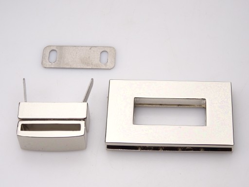 Zapínanie na zips na aktovkovú tašku 50 x 30 mm, strieborná