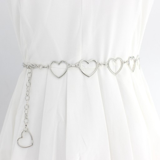 Strieborné HEART opaskové nohavice šaty ACCESSORY svetlý