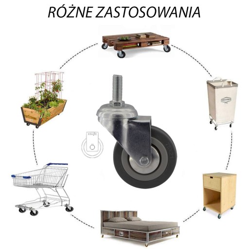 Priemer kolies 75, vozík, polica, skrinka, stolík 6PPGUM75