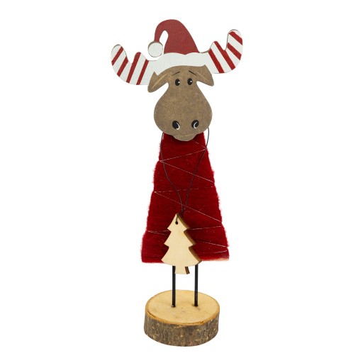 Drevená vianočná dekoratívna figúrka, STOJAJÚCI SOB, dekorácia, 27cm