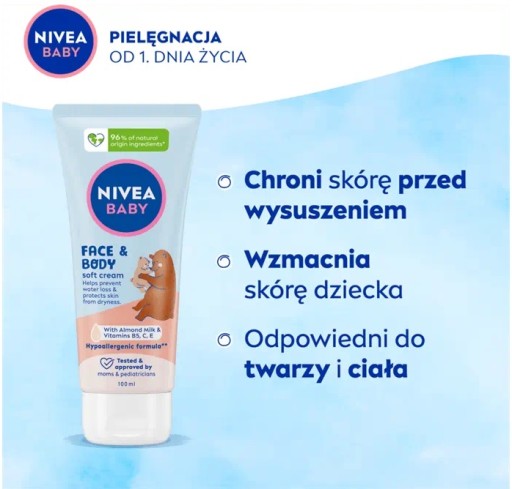 NIVEA BABY KRÉM NA TVÁR A TELO PRE BOJČATÁ A DETI 100ml