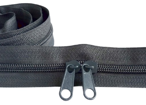 Špirálový zips páska 5 mm zips na meter GRAPHIT 1 meter + 2 zipsy