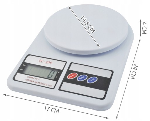 Kuchynská LCD elektronická gramová váha 1g - 10kg Presná