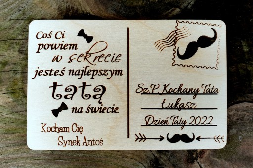 Darček ku DŇU OTCOV pre PÁTA, kartička, gravírovaný magnet