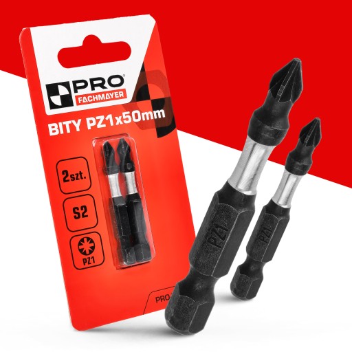 Nárazový bit PZ1 Nárazový bit 50mm | Nárazový bit pre skrutkovač 2 ks.