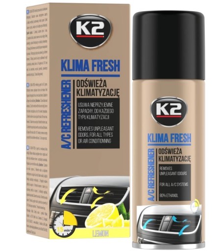 K2 KLIMA FRESH Osviežovač klimatizácie Citrón Antifungálny odstraňovač