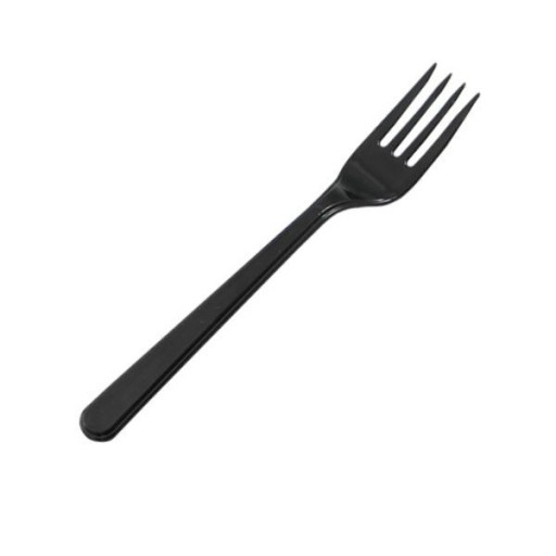 Špičková stohovateľná plastová vidlica, čierna, 180 mm - 50 ks.