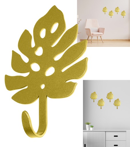 Vešiakový držiak na oblečenie, kľúče, monstera list