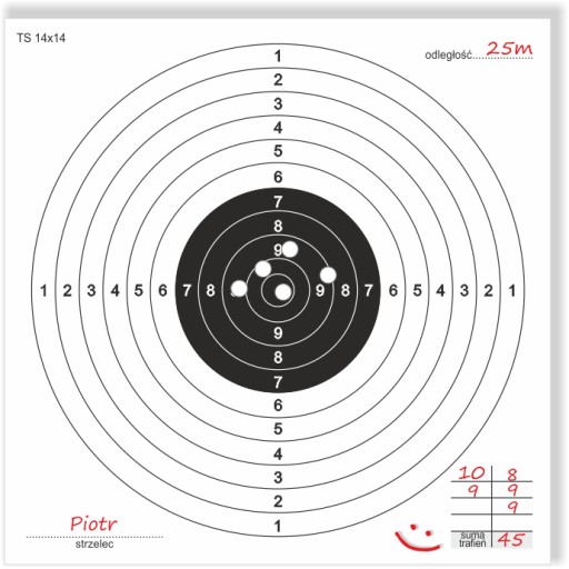 Strelecký terč 50 ks vzduchová zbraň TS14x14