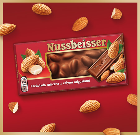 Nussbeisser mliečna čokoláda s mandľami 100 g
