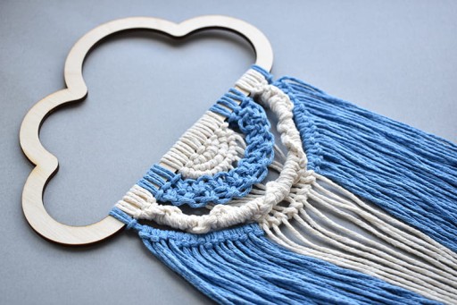 Krúžok na lapač snov Macrame cloud / 12x7 cm