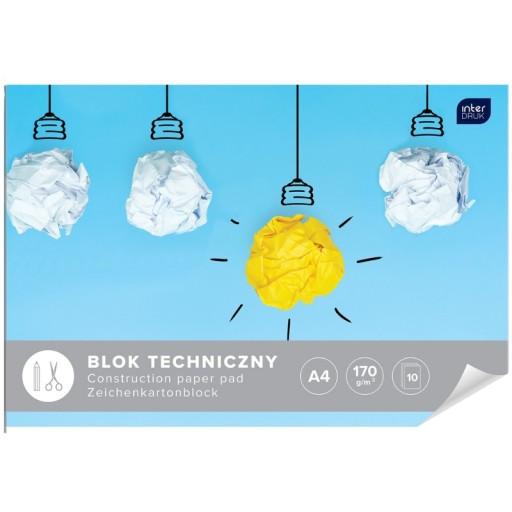 Školská biela technická podložka A4 10 listov 170g/m2